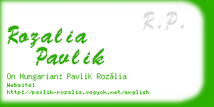 rozalia pavlik business card